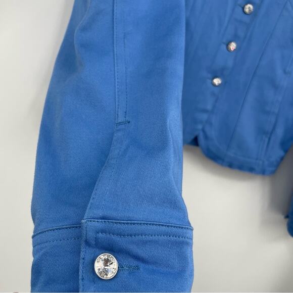 Christine Alexander Rhinestone Embellished Jacket Size Small Blue Crystal - Picture 5 of 10